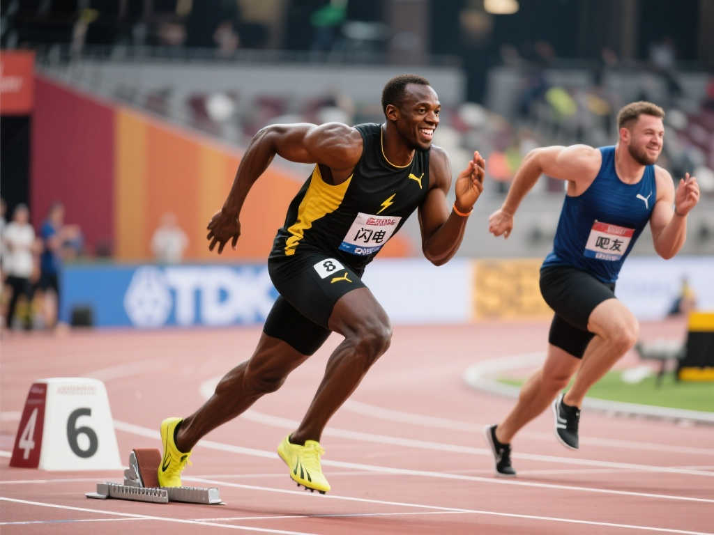 38岁博尔特身材发福重返赛道，慢起步引自己失笑：还能追上吧友吗？